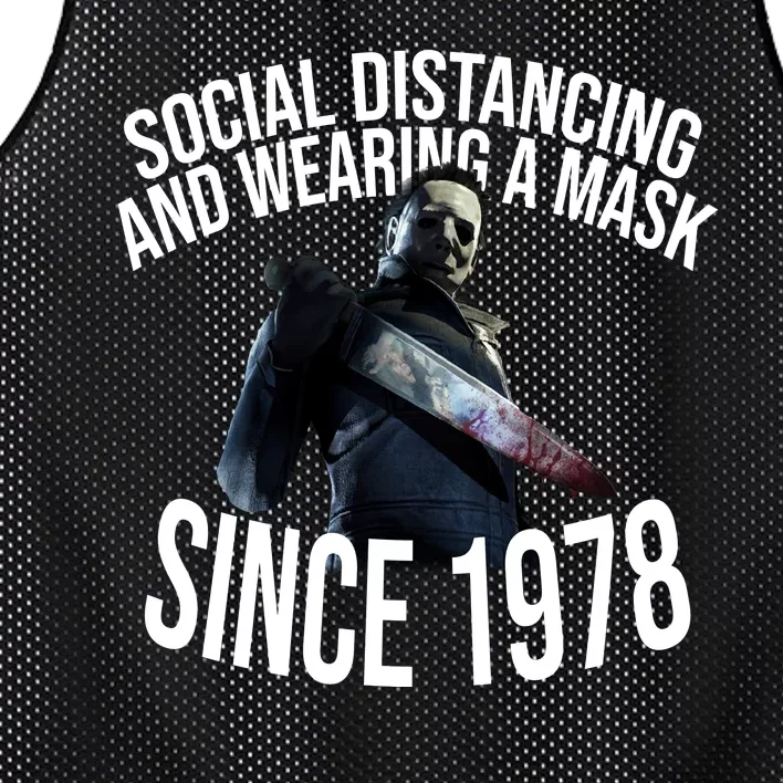 Social Distancing And Wearing A Mask Since 1978 Mesh Reversible Basketball Jersey Tank