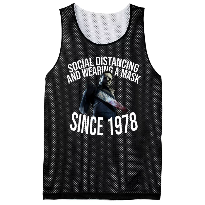 Social Distancing And Wearing A Mask Since 1978 Mesh Reversible Basketball Jersey Tank