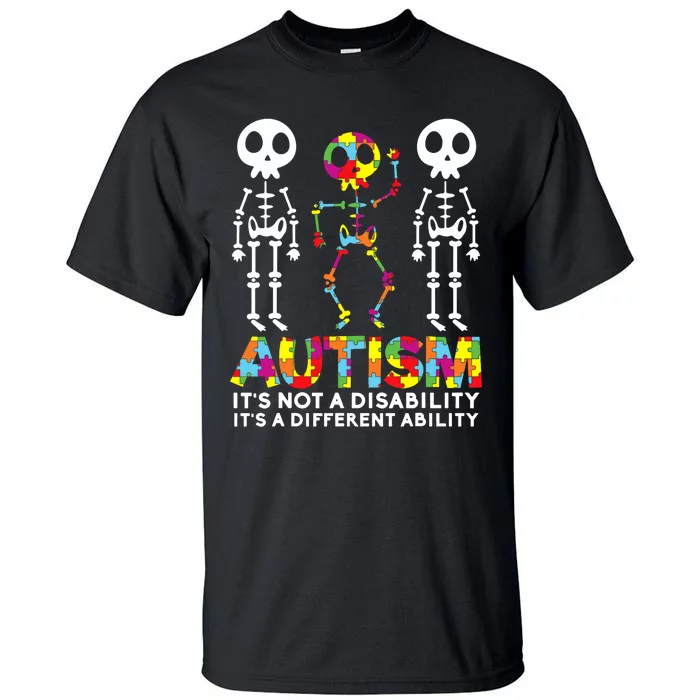 Skull Dance Autism Awareness Mom Dad Autism Tall T-Shirt