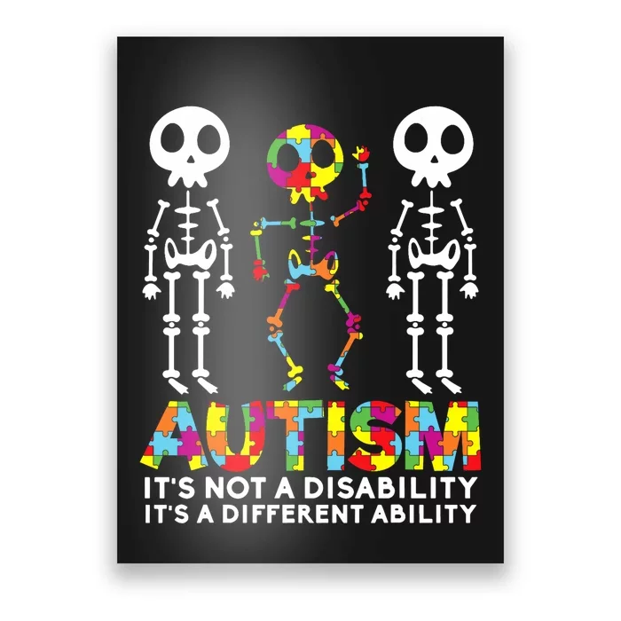 Skull Dance Autism Awareness Mom Dad Autism Poster