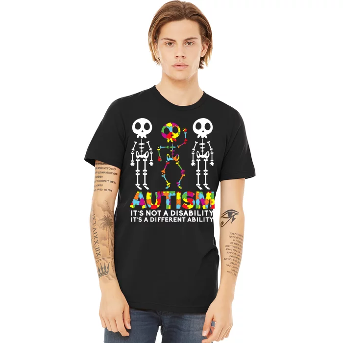 Skull Dance Autism Awareness Mom Dad Autism Premium T-Shirt