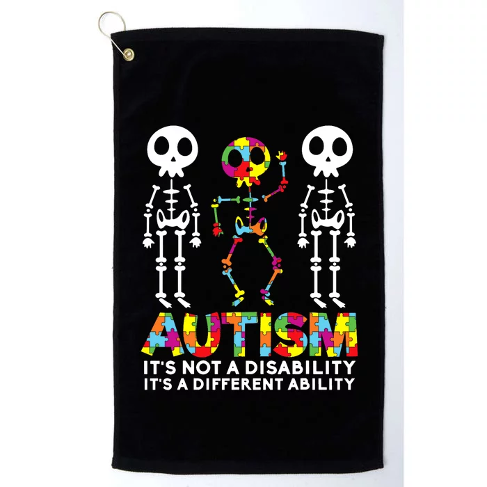 Skull Dance Autism Awareness Mom Dad Autism Platinum Collection Golf Towel