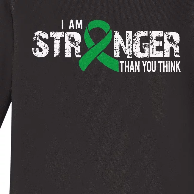 Stronger Depression Awareness Supporter Ribbon Baby Long Sleeve Bodysuit