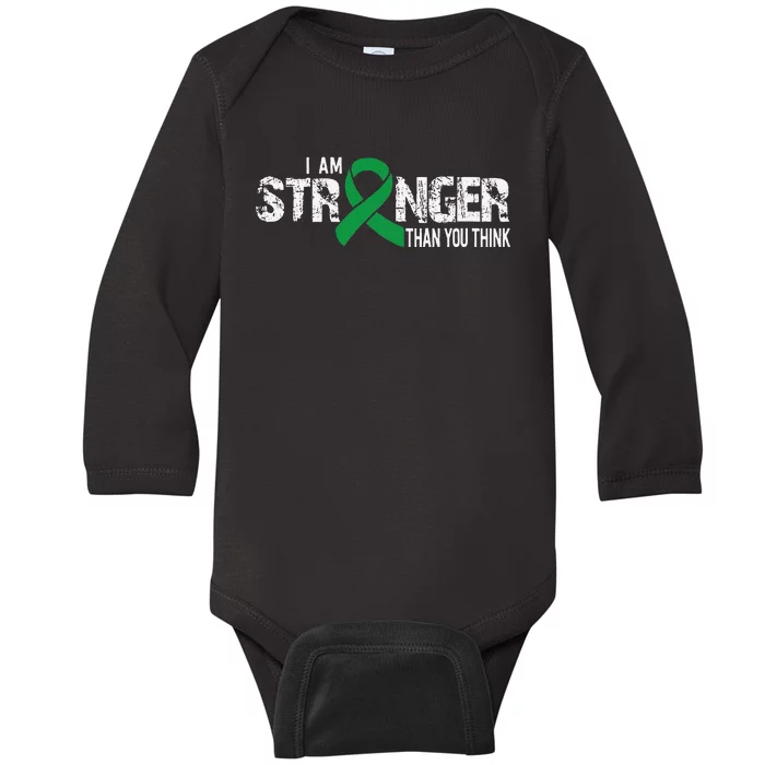 Stronger Depression Awareness Supporter Ribbon Baby Long Sleeve Bodysuit