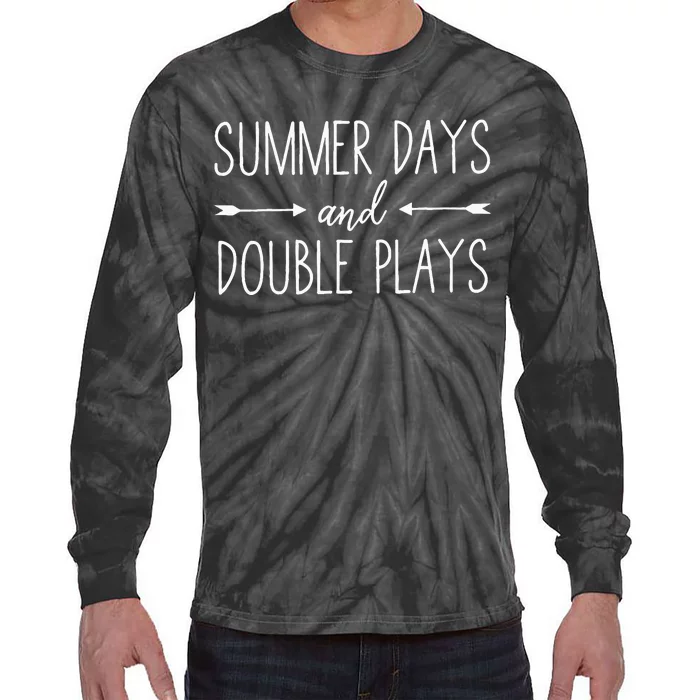 Summer Days And Double Plays Baseball Softball Summer Tie-Dye Long Sleeve Shirt