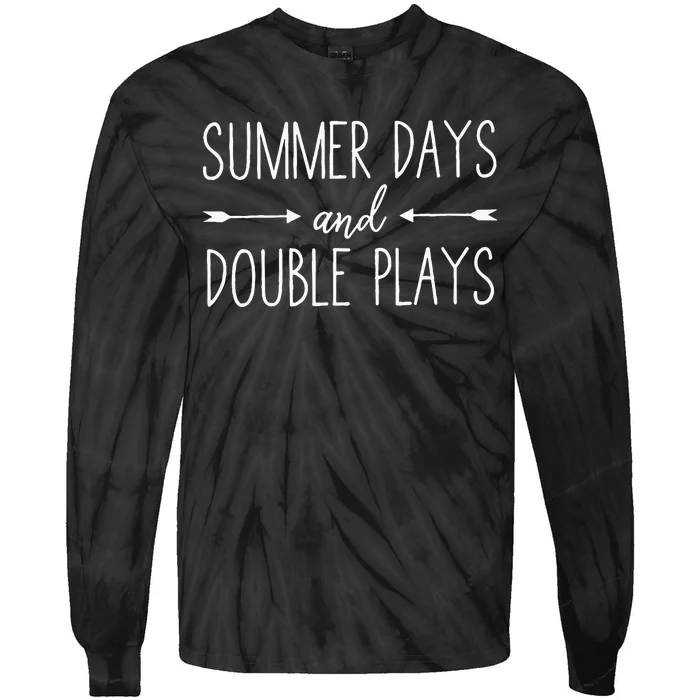 Summer Days And Double Plays Baseball Softball Summer Tie-Dye Long Sleeve Shirt