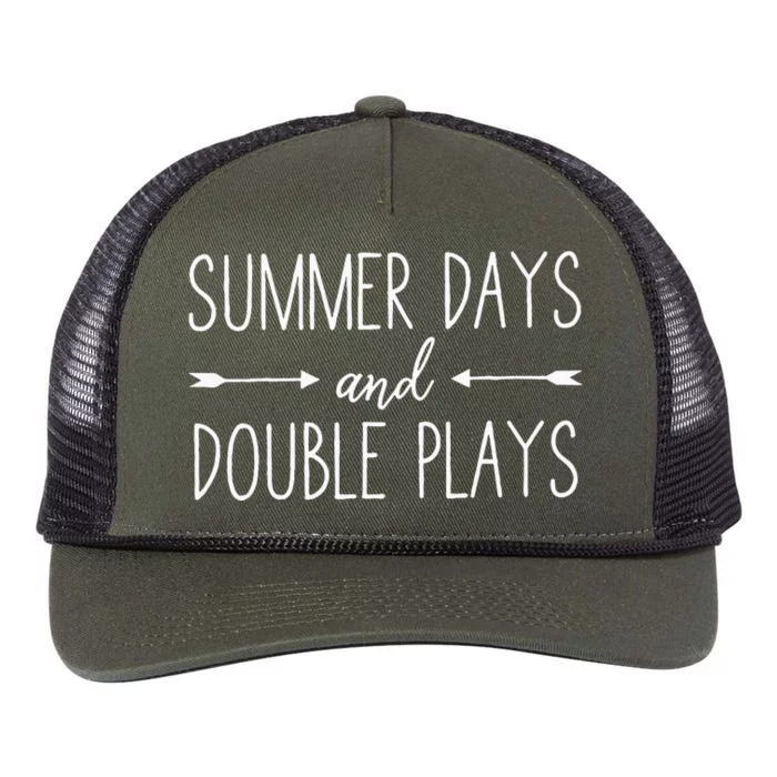 Summer Days And Double Plays Baseball Softball Summer Retro Rope Trucker Hat Cap