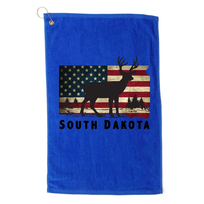 South Dakota American Flag Patriotic Deer Hunter Archer Patriot Platinum Collection Golf Towel