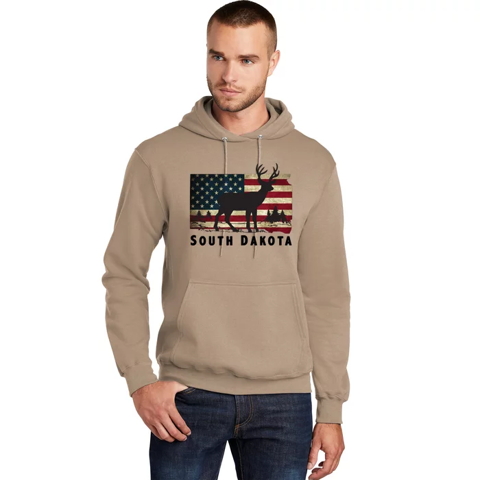 South Dakota American Flag Patriotic Deer Hunter Archer Patriot Hoodie