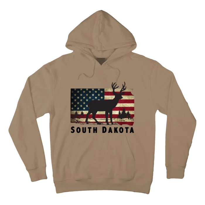 South Dakota American Flag Patriotic Deer Hunter Archer Patriot Hoodie