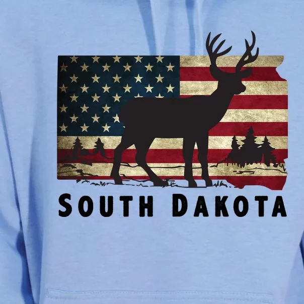 South Dakota American Flag Patriotic Deer Hunter Archer Patriot Unisex Surf Hoodie