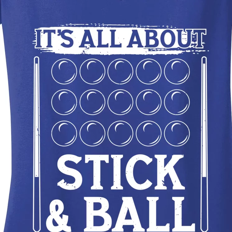 Snooker Dult All About Stick And Ball Billiards Gift Women's V-Neck T-Shirt