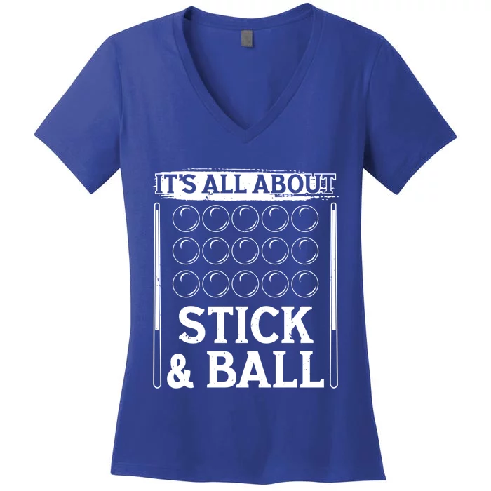 Snooker Dult All About Stick And Ball Billiards Gift Women's V-Neck T-Shirt