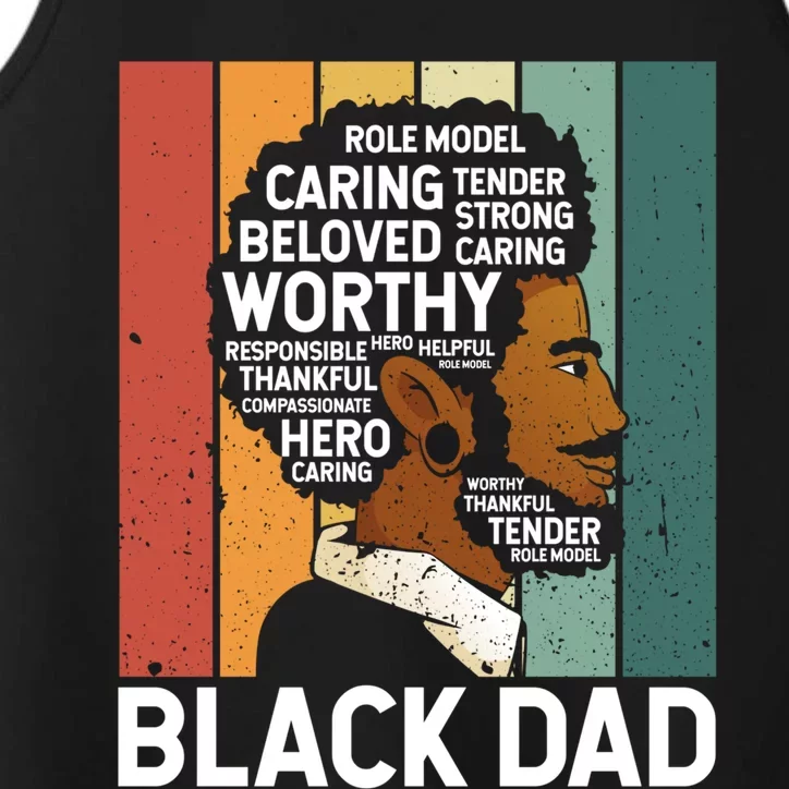 Strong Dad African American Father Black History Month Pride Gift Performance Tank