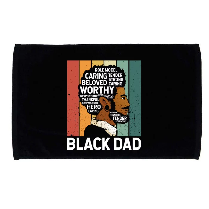 Strong Dad African American Father Black History Month Pride Gift Microfiber Hand Towel