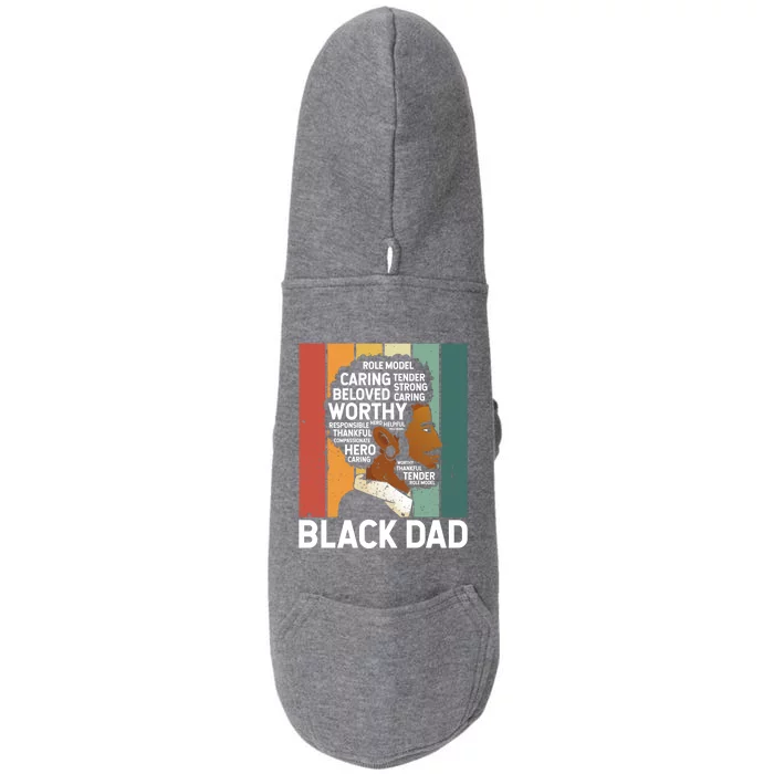 Strong Dad African American Father Black History Month Pride Gift Doggie 3-End Fleece Hoodie