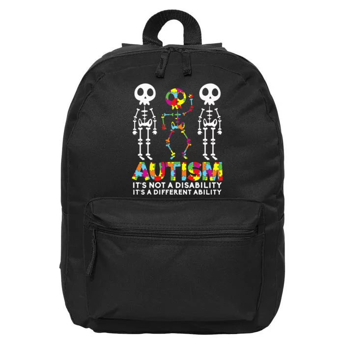 Skull Dance Autism Awareness Mom Dad Autism 16 in Basic Backpack