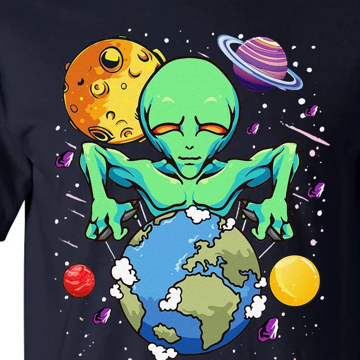 Space Day Alien Puppeteer Shifting Earth Planets Stars SciFi Tall T-Shirt