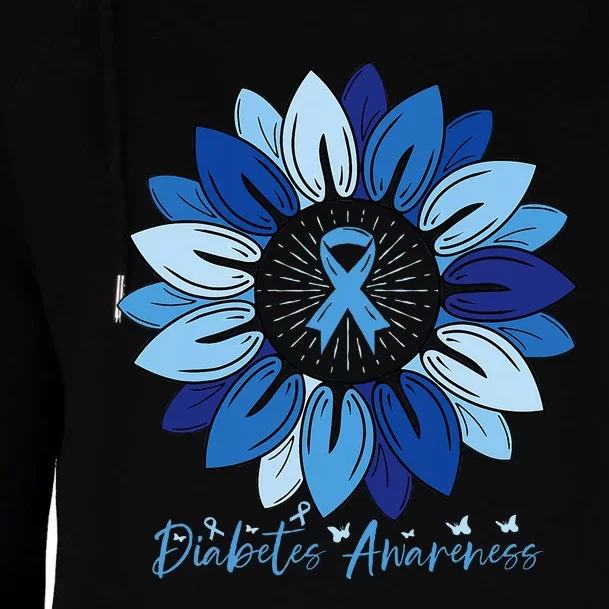 Sunflower Diabetes Awareness Month Womens Funnel Neck Pullover Hood