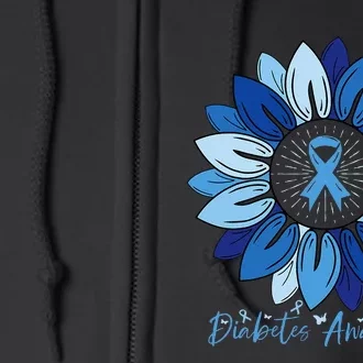 Sunflower Diabetes Awareness Month Full Zip Hoodie