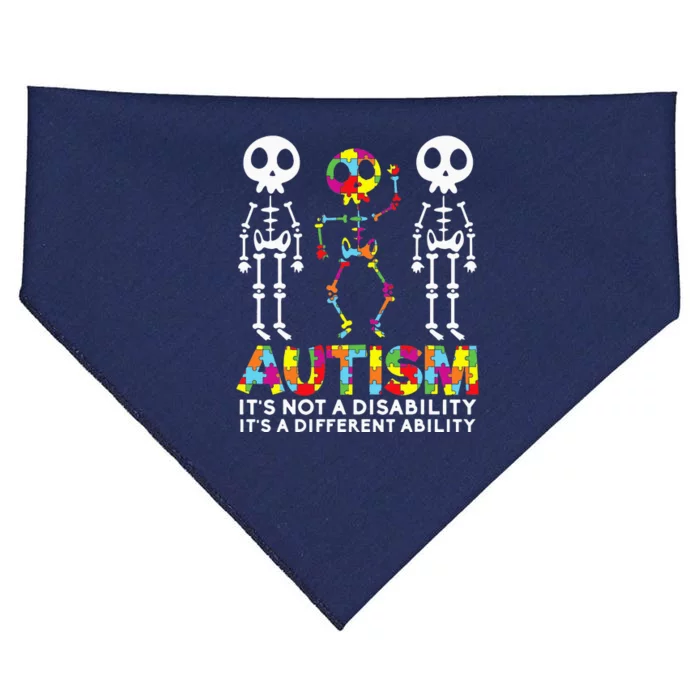 Skull Dance Autism Awareness Tee Autism USA-Made Doggie Bandana