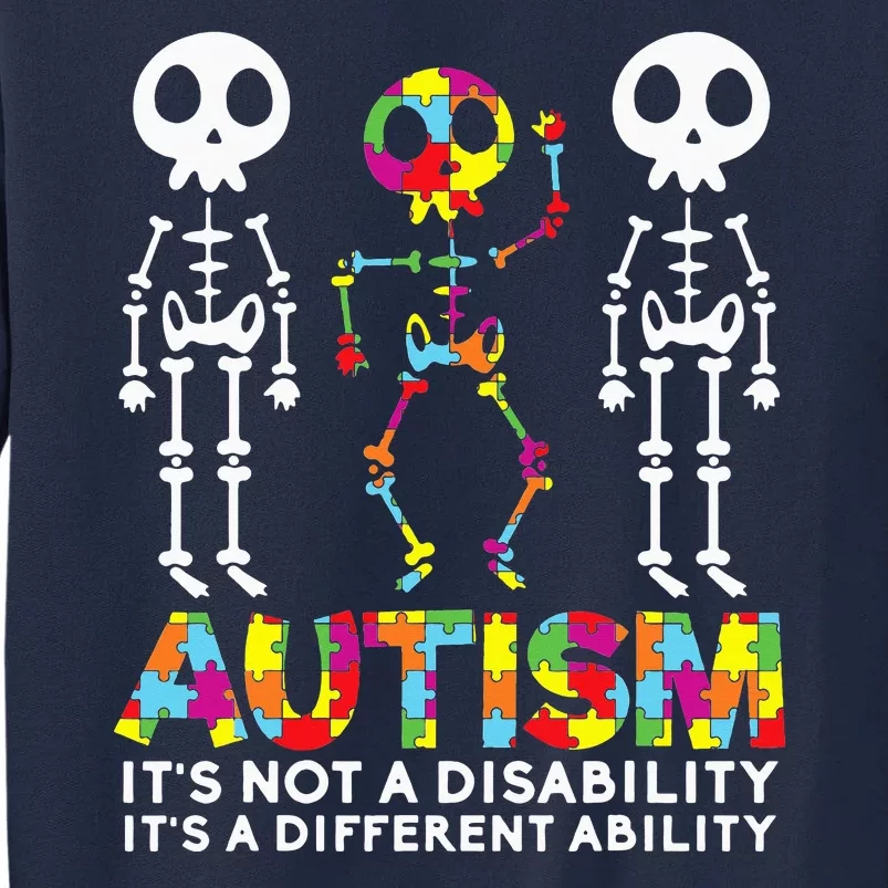 Skull Dance Autism Awareness Tee Autism Tall Sweatshirt