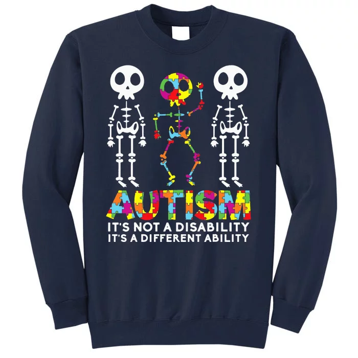 Skull Dance Autism Awareness Tee Autism Tall Sweatshirt