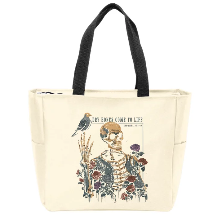 Skeleton Dry Bones Come To Life Zip Tote Bag