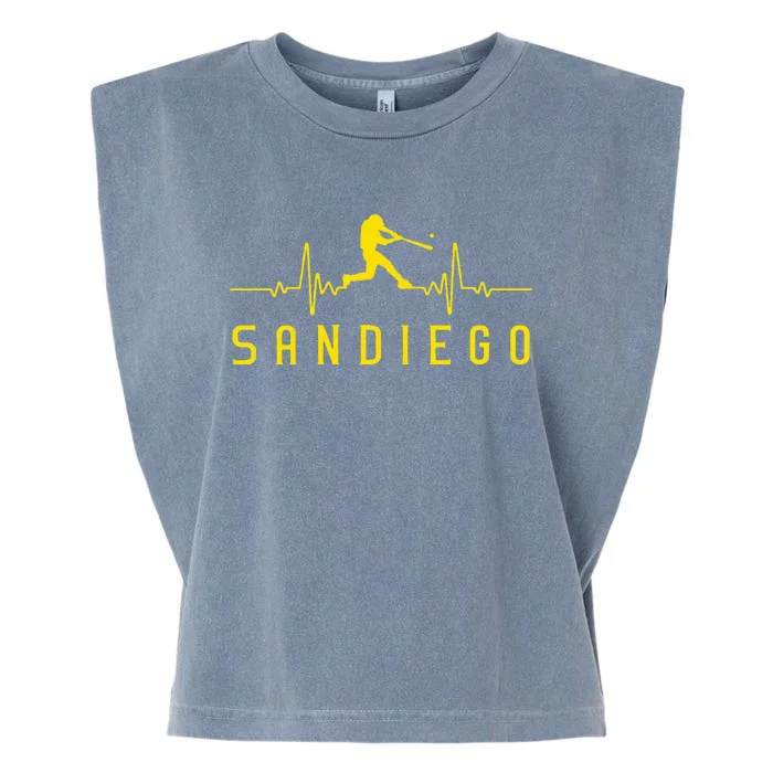 San Diego Baseball Heartbeat Sd Garment-Dyed Women's Muscle Tee