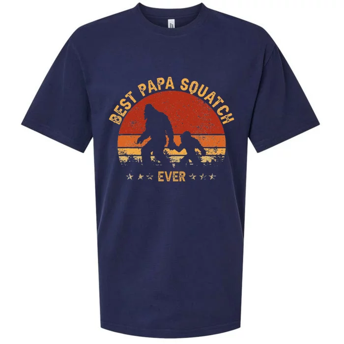 Sasquatch Dad Best Papa Squatch Ever Bigfoot Dad Fathers Day Sueded Cloud Jersey T-Shirt