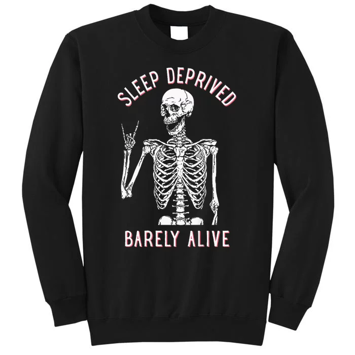 Sleep Deprived Barely Alive Funny Skeleton Halloween (Back