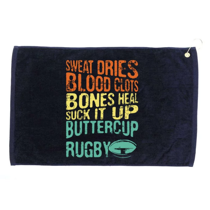 Sweat Dries Blood Clots Bones Heal Rugby Player Coach Grommeted Golf Towel