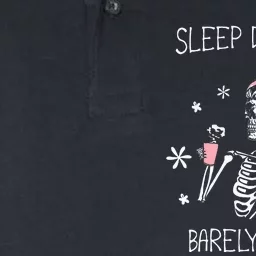 Sleep Deprived Barely Alive Funny Skeleton Halloween Softstyle Adult Sport Polo