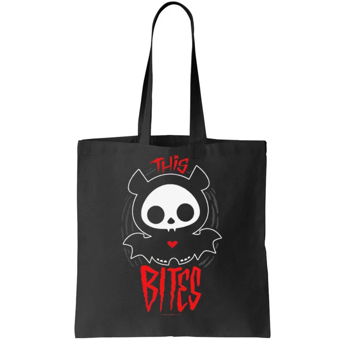 Skelanimals Diego Bat This Bites Red Halloween Spooky Logo Tote Bag