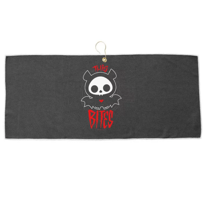 Skelanimals Diego Bat This Bites Red Halloween Spooky Logo Large Microfiber Waffle Golf Towel