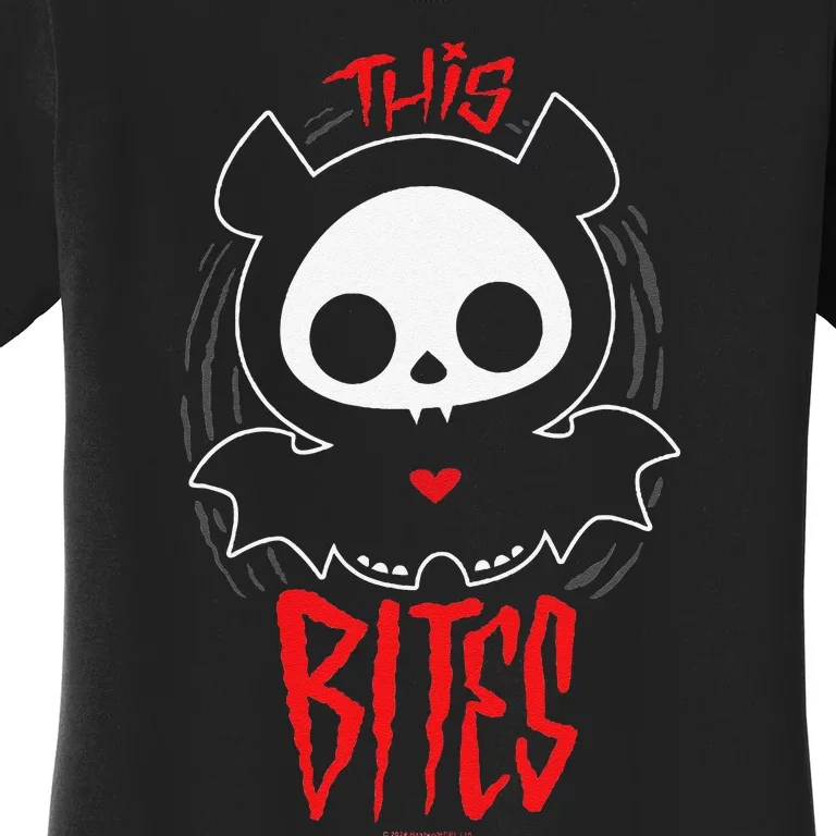 Skelanimals Diego Bat This Bites Red Halloween Spooky Logo Women's T-Shirt