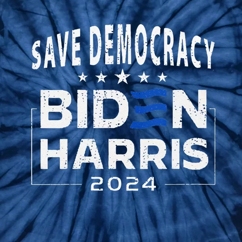 Save Democracy Biden Harris America Vote Blue 2024 Election Tie-Dye T-Shirt