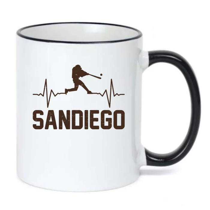 San Diego Baseball Player Heartbeat Black Color Changing Mug