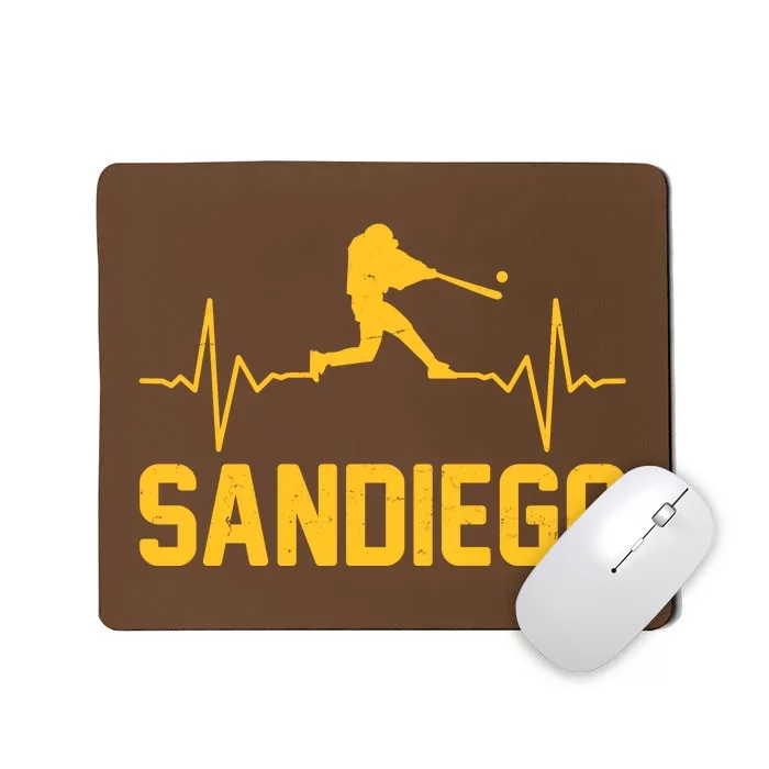 San Diego Baseball Player Heartbeat Mousepad