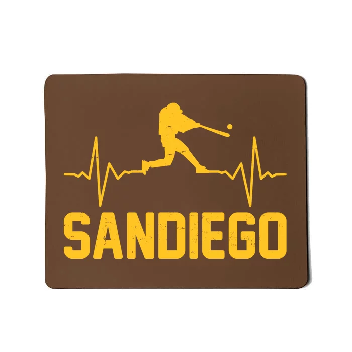 San Diego Baseball Player Heartbeat Mousepad