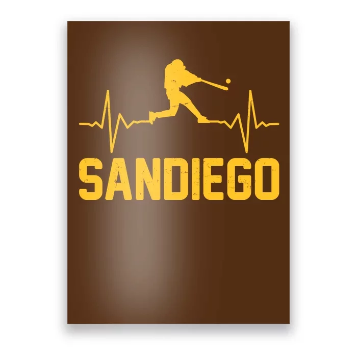 San Diego Baseball Player Heartbeat Poster