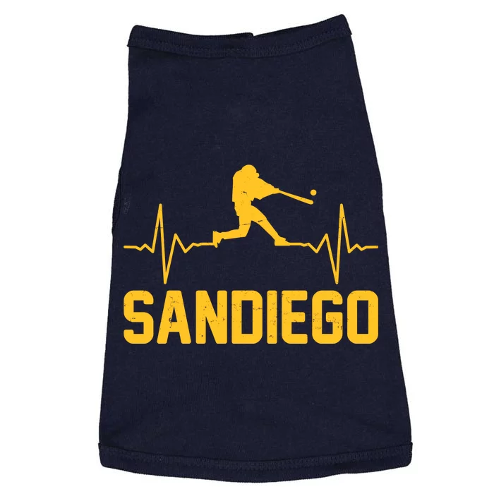 San Diego Baseball Player Heartbeat Doggie Tank