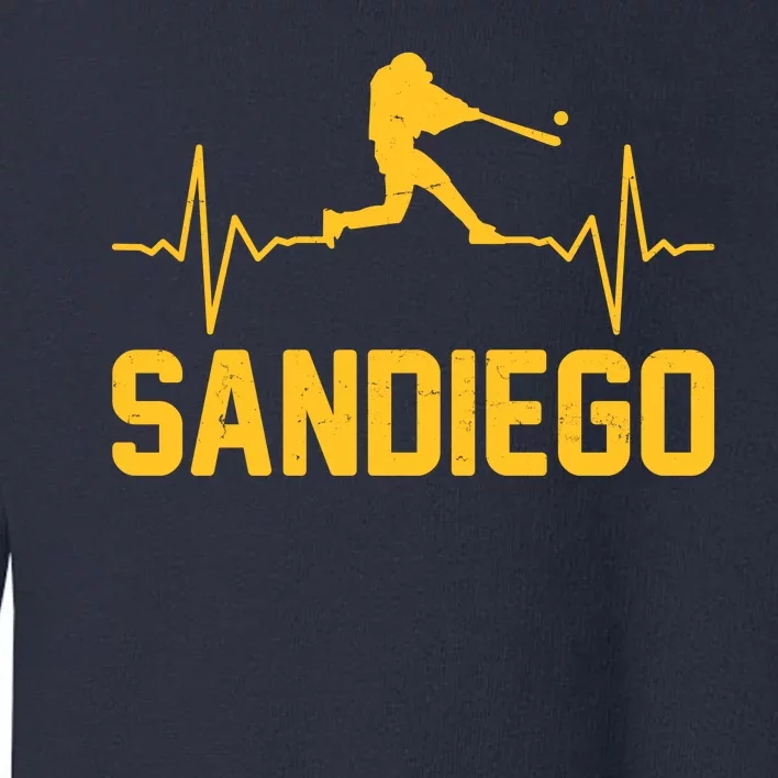 San Diego Baseball Player Heartbeat Toddler Sweatshirt