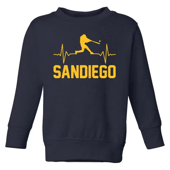 San Diego Baseball Player Heartbeat Toddler Sweatshirt