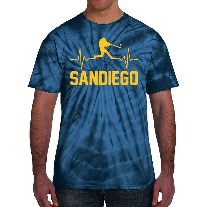 San Diego Baseball Player Heartbeat Tie-Dye T-Shirt