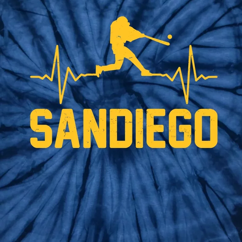 San Diego Baseball Player Heartbeat Tie-Dye T-Shirt