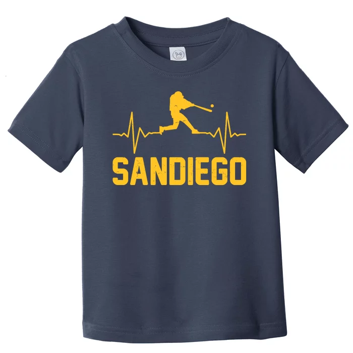 San Diego Baseball Player Heartbeat Toddler T-Shirt