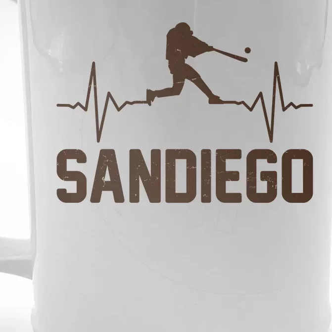 San Diego Baseball Player Heartbeat Front & Back Beer Stein