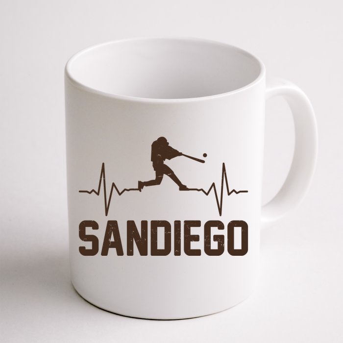 San Diego Baseball Player Heartbeat Front & Back Coffee Mug