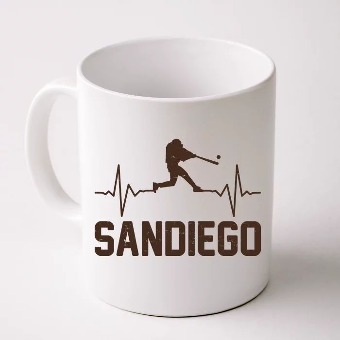 San Diego Baseball Player Heartbeat Front & Back Coffee Mug